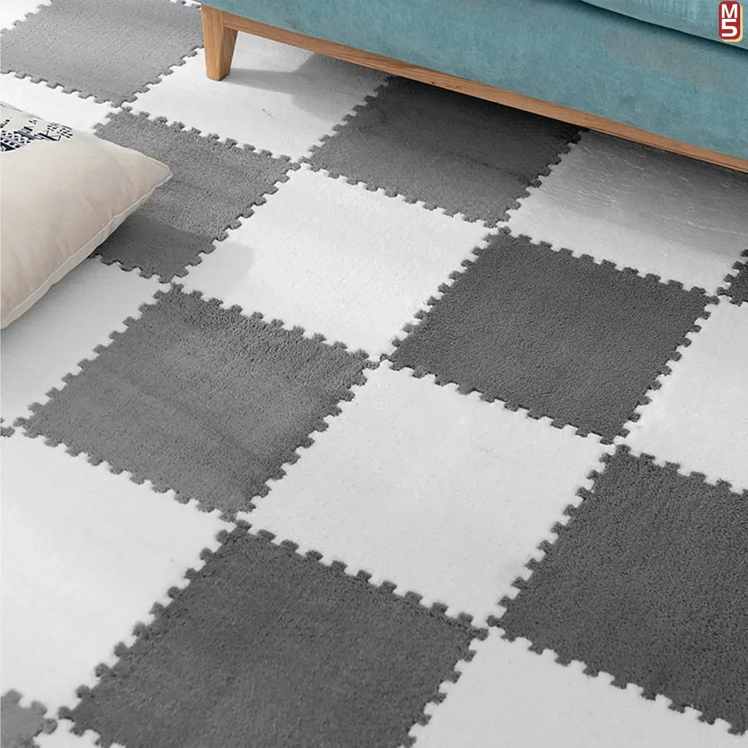 Alfombrillas de espuma felpa encajables para bebé y niños