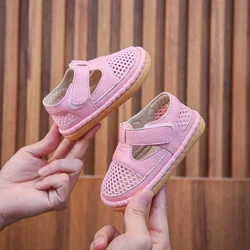 Sandalias infantiles de piel auténtica con suela suave para verano