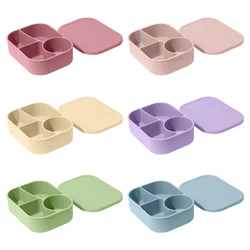 Fiambrera de silicona infantil con cuatro compartimentos – Plato portátil para bebé