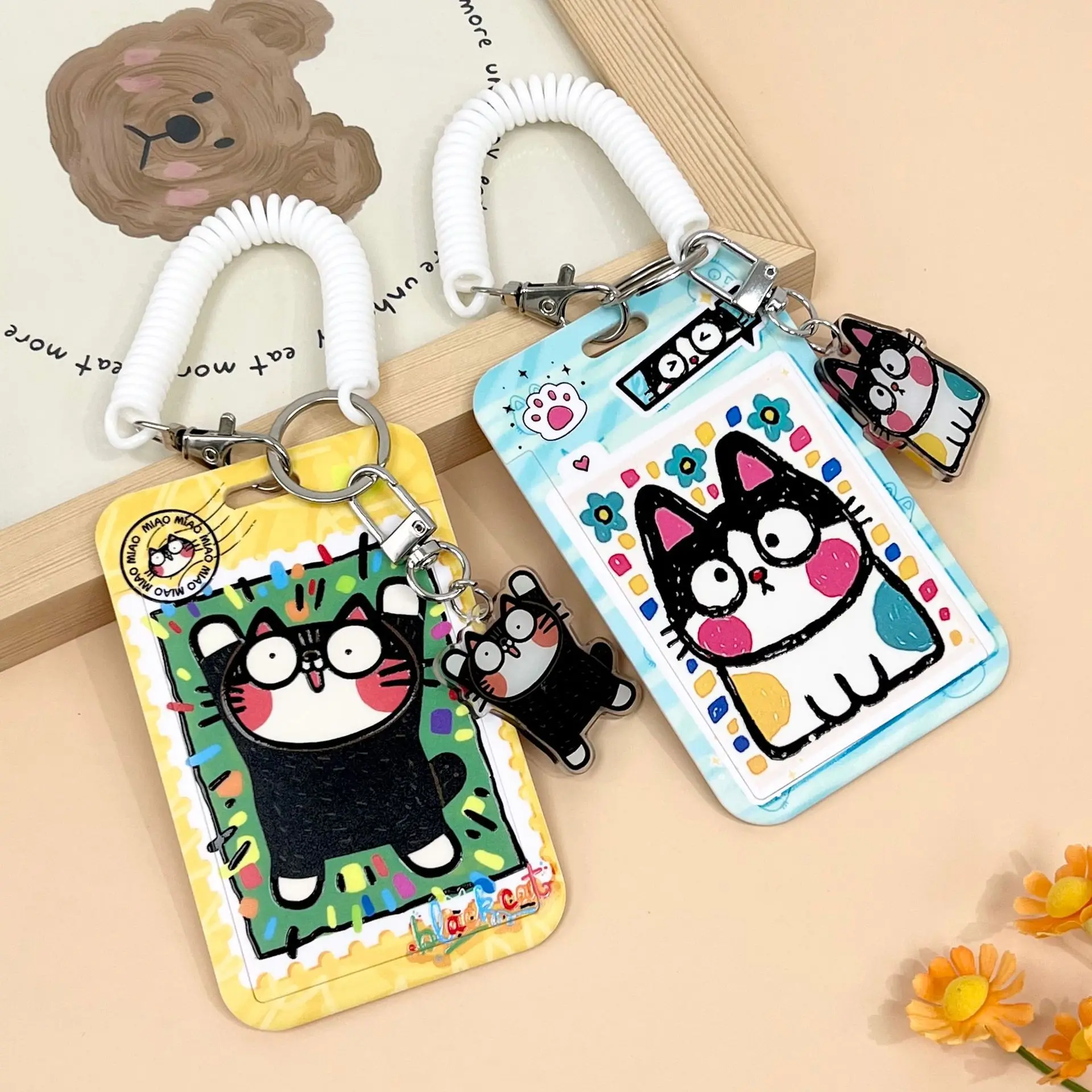 Porta carnet con funda deslizante y llavero retráctil antipérdida - imagen 5
