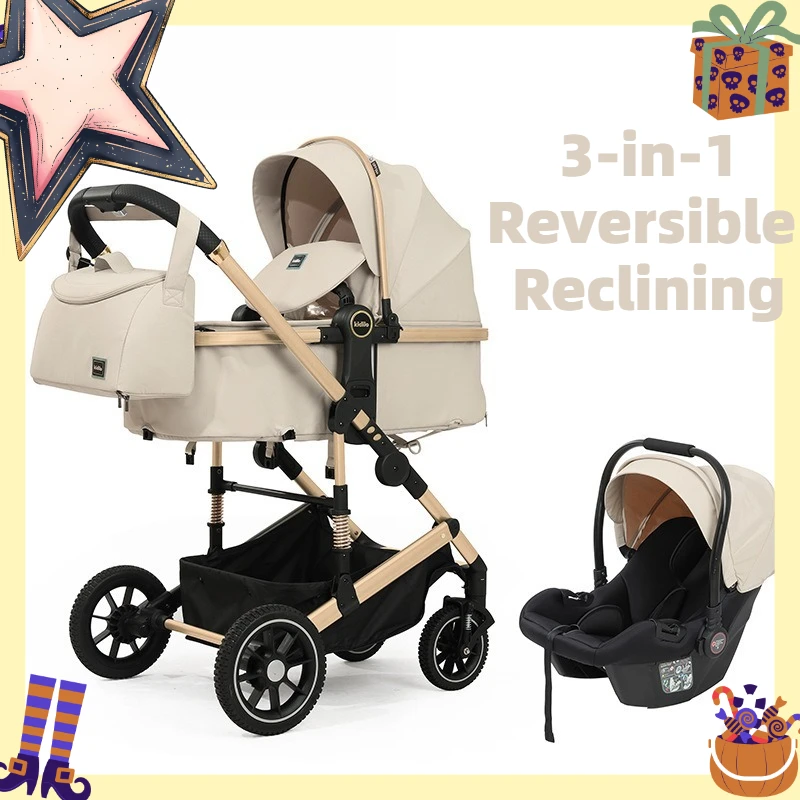 Cochecito reversible Kidilo con vista alta, capazo y asiento reclinable - imagen 4