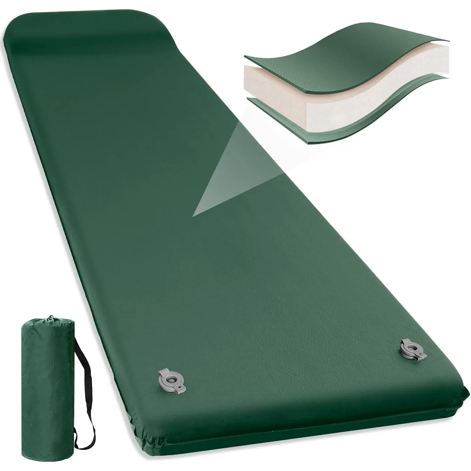 Colchoneta autoinflable para dormir: espuma viscoelástica gruesa - imagen 4