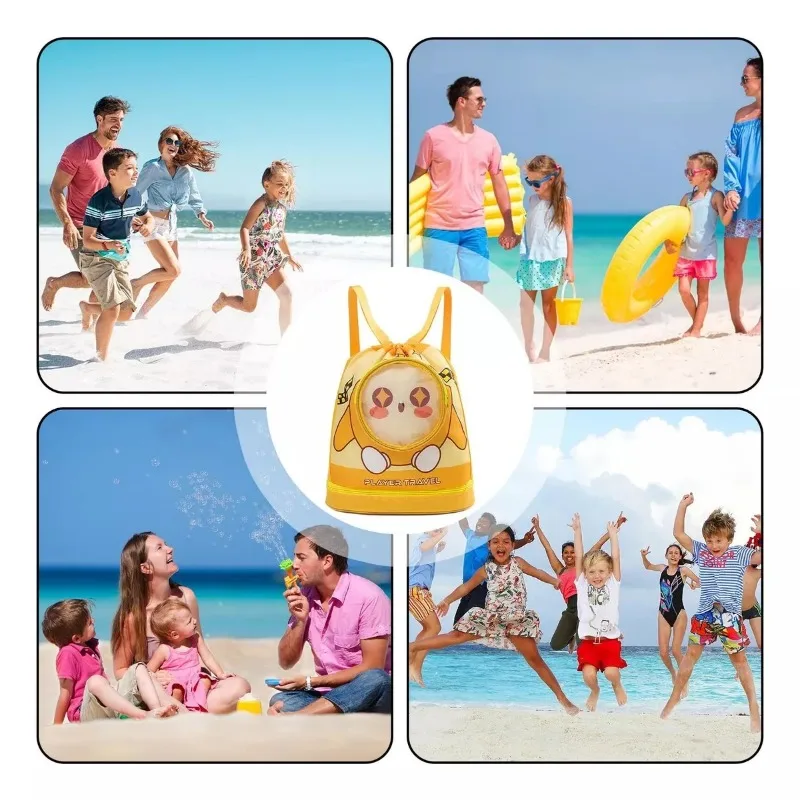 Mochila impermeable con cordón para piscina y playa infantil