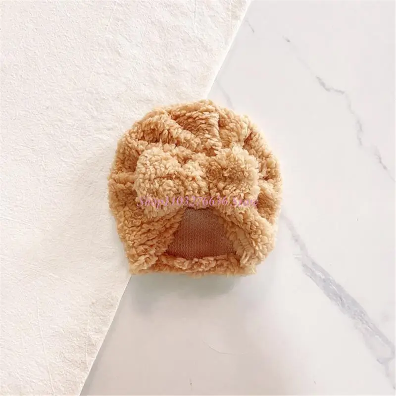 Gorro turbante en lana de cordero con nudo moderno para invierno