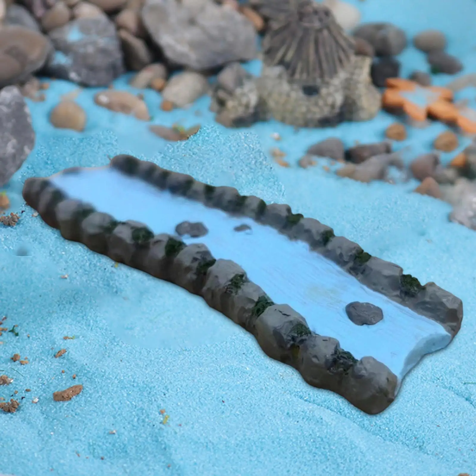 Miniatura río recto en resina para microjardín - imagen 3