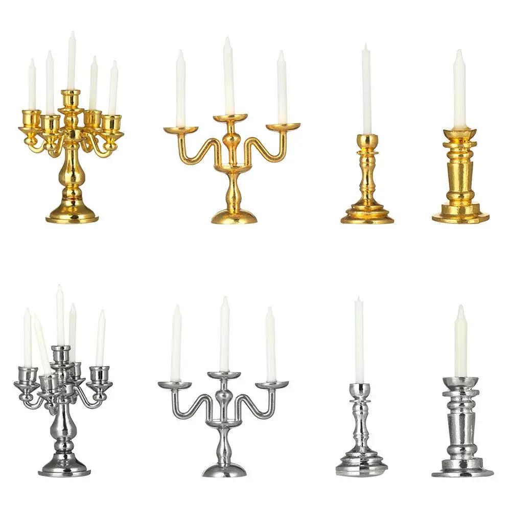 Candelabro miniatura escala 1:12 para casa de muñecas con velas