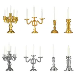 Candelabro miniatura escala 1:12 para casa de muñecas con velas