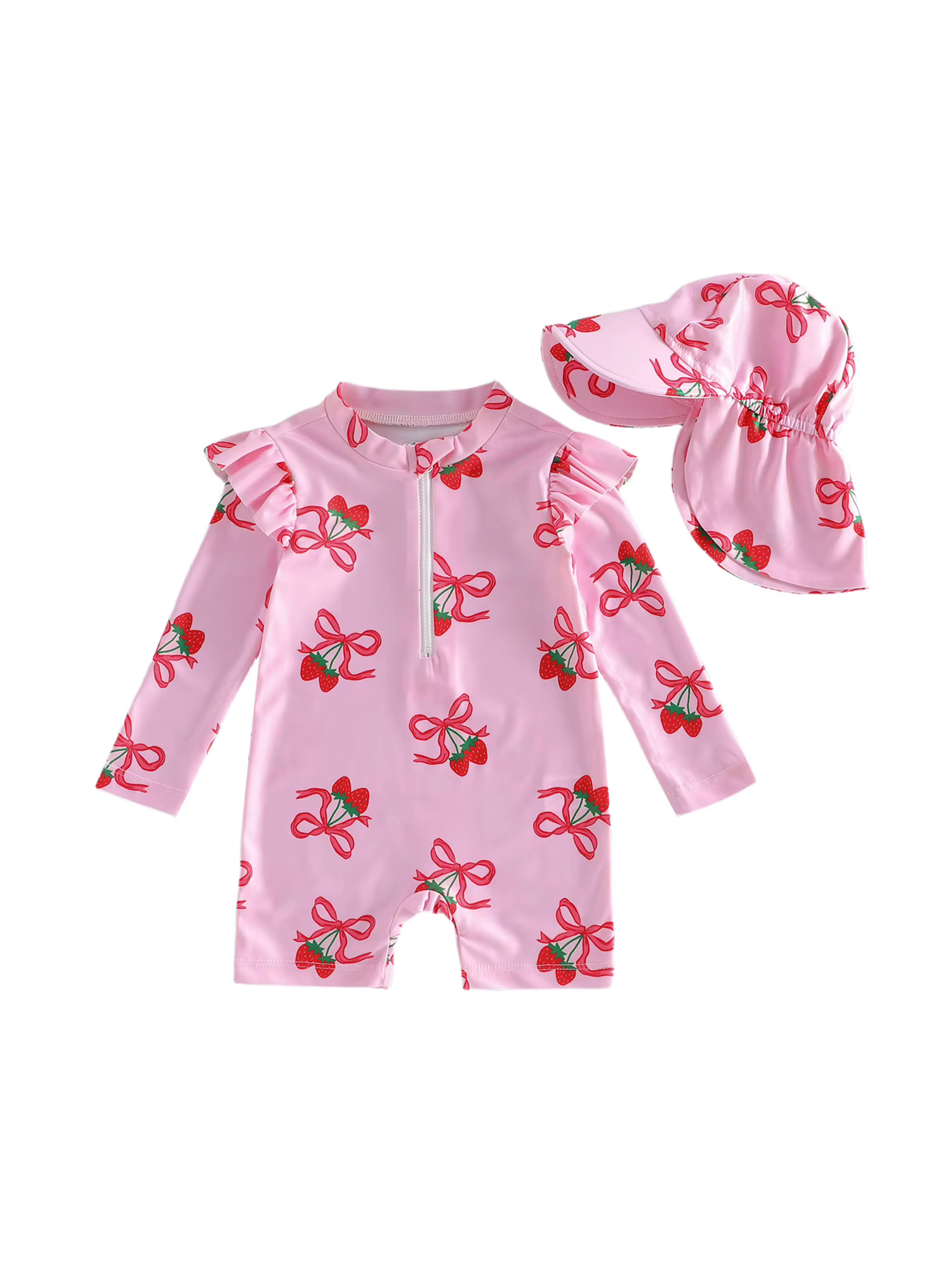 Traje de baño VISgogo bebé niña con estampado fresa