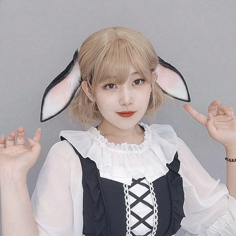 Diadema con orejas de conejo en felpa para cosplay infantil y eventos - imagen 3