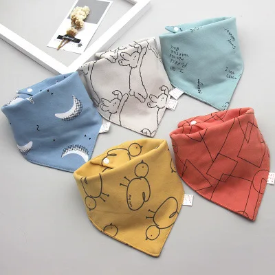 Juego de baberos bandana de algodón para bebé con dibujos animados - imagen 3