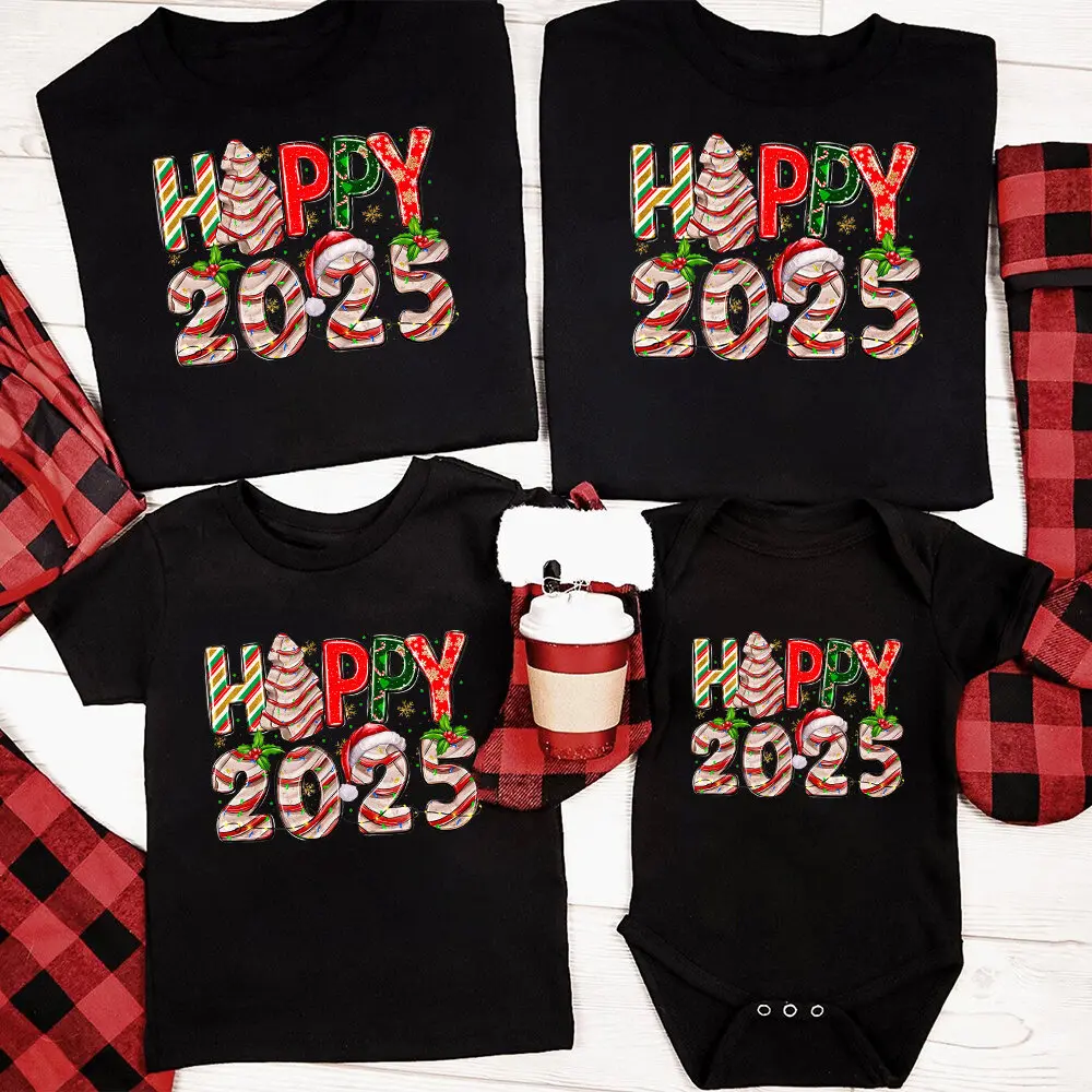 Camisetas Navidad familia 2025 papá mamá bebé – Monos a juego festivos - imagen 3