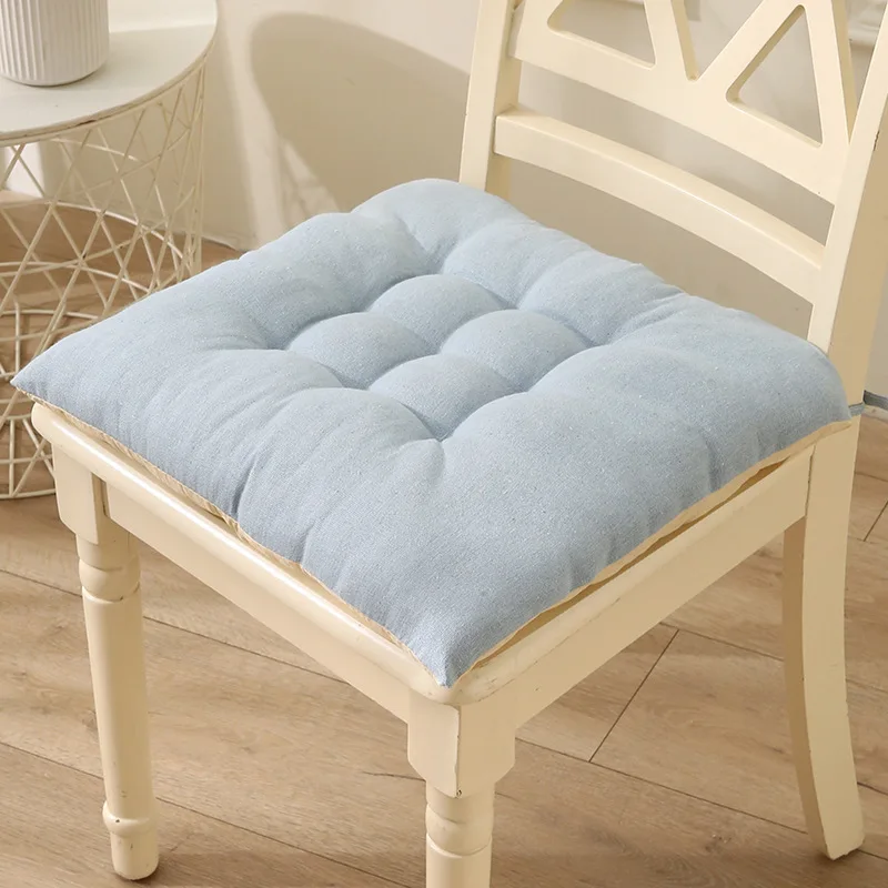 Cojín para silla grueso cuadrado de algodón y lino sólido - imagen 5