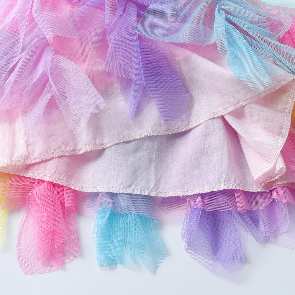 DXTON vestido de verano infantil con manga de volantes floral - imagen 2