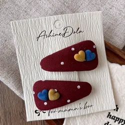 BB Cli Horquillas de terciopelo con lunares para niñas otoño-invierno