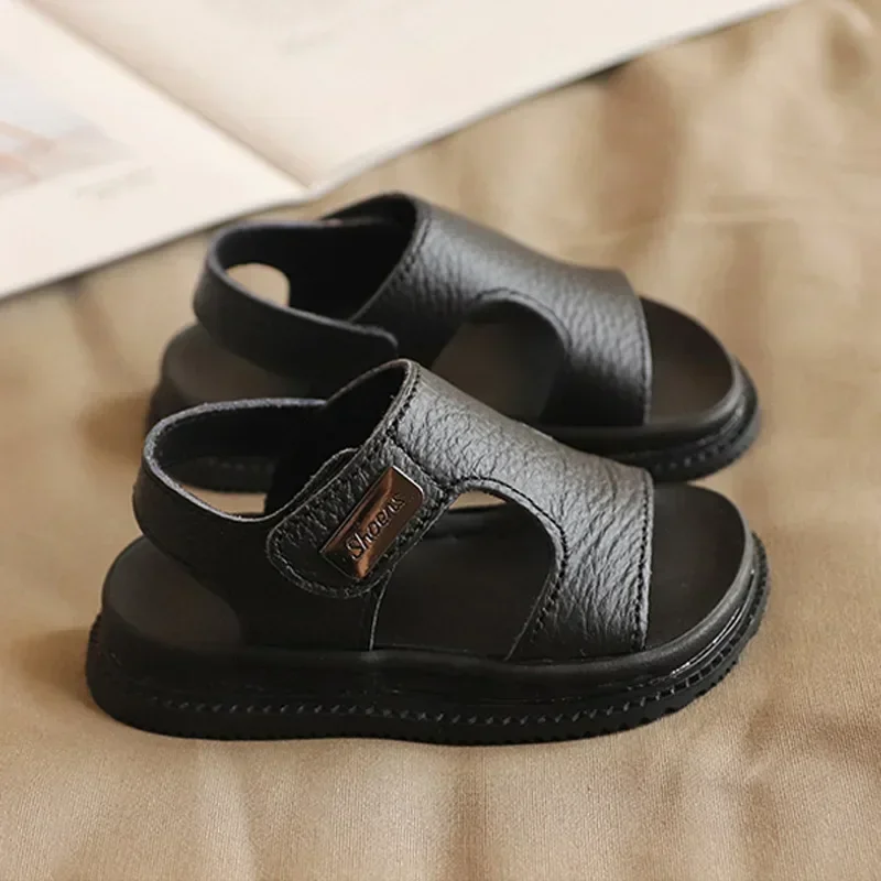 Sandalias infantiles antideslizantes de punta abierta con suela blanda - imagen 2