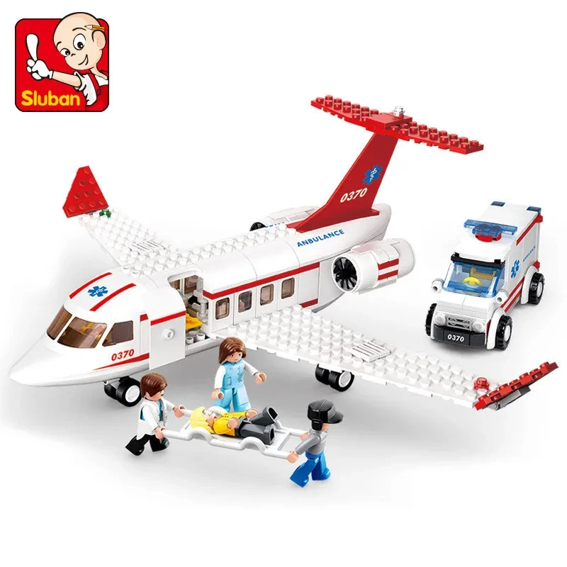 Sluban bloques de construcción con aviones y ambulancias