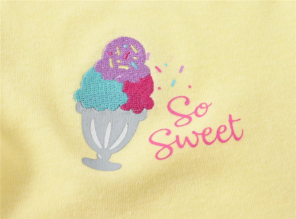 Mono de algodón para niñas de verano con estampado de helado - imagen 4