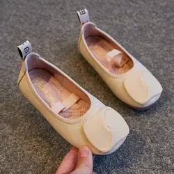 Zapatos planos antideslizantes de piel para niña, casual