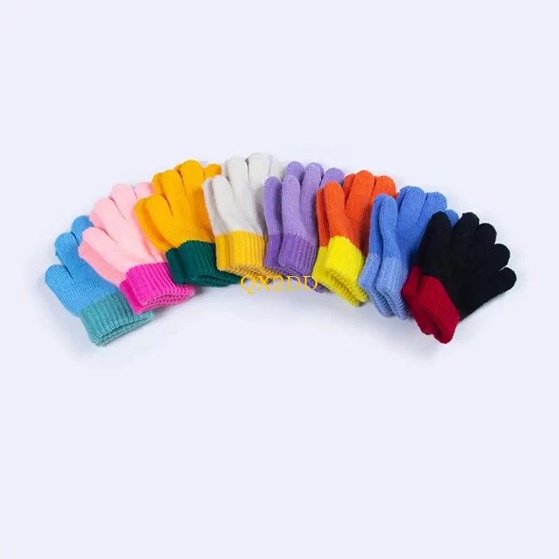 QX2D Guantes de punto para bebés elásticos cálidos unisex mitones - imagen 2