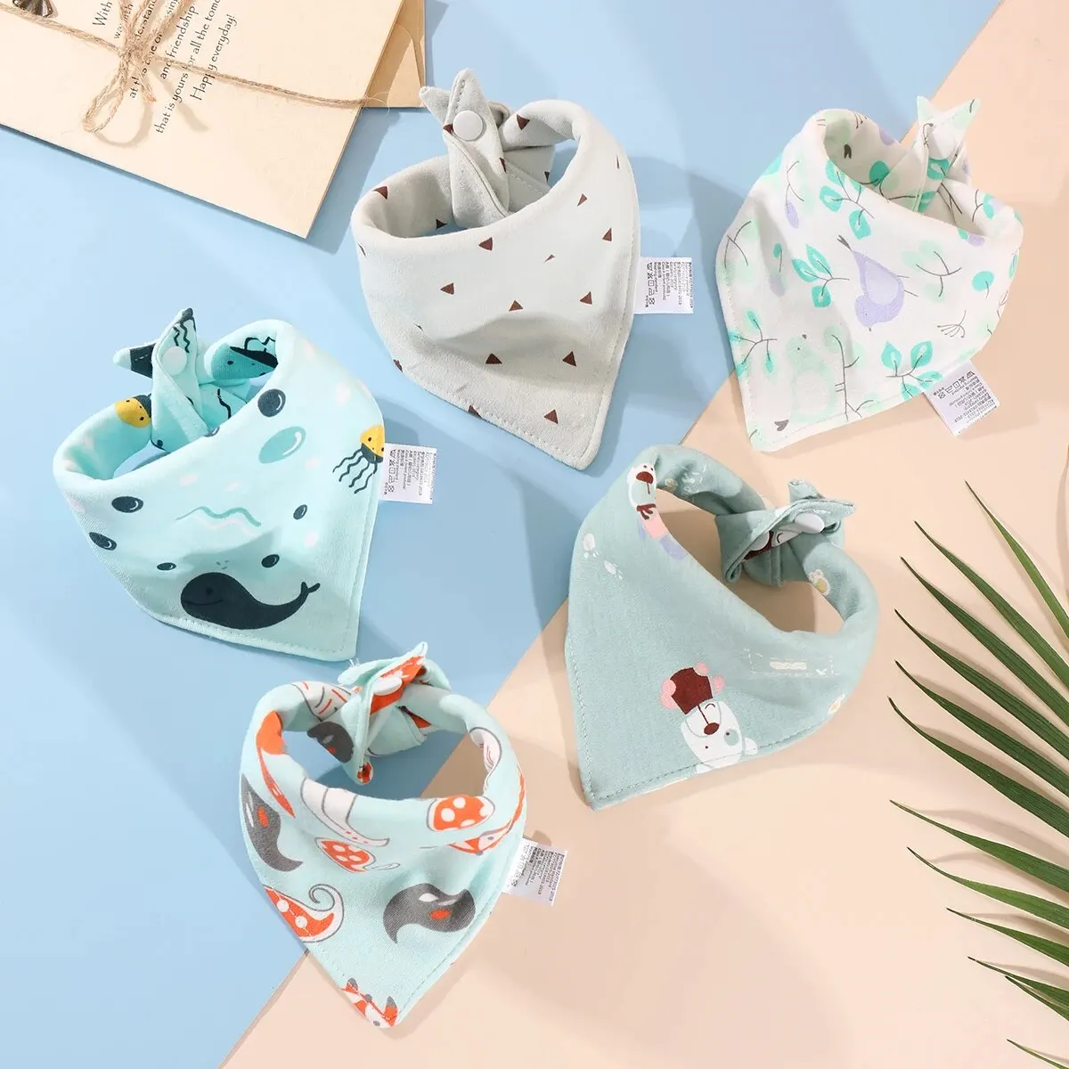 Baberos bandana de algodón para bebé con estampado bonito - imagen 5