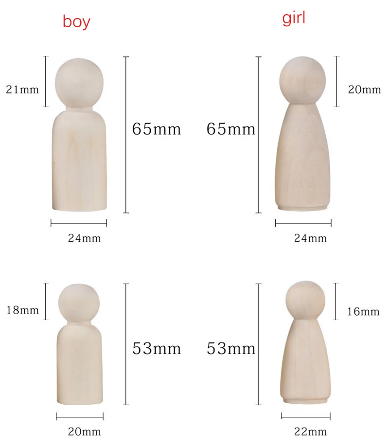 Set de muñecos de madera para manualidades
