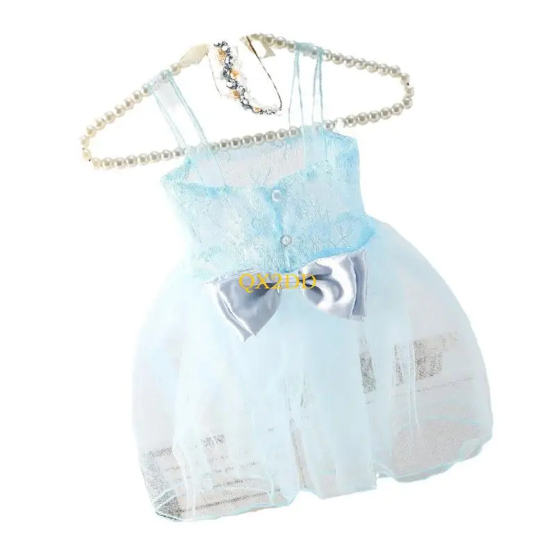 QX2D Vestido transpirable de recién nacido con lazo y diadema