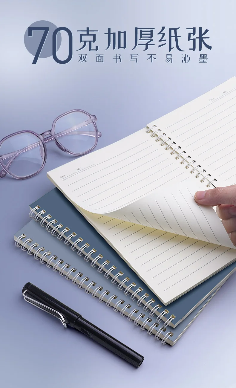 Interior de páginas en blanco del cuaderno espiral A5