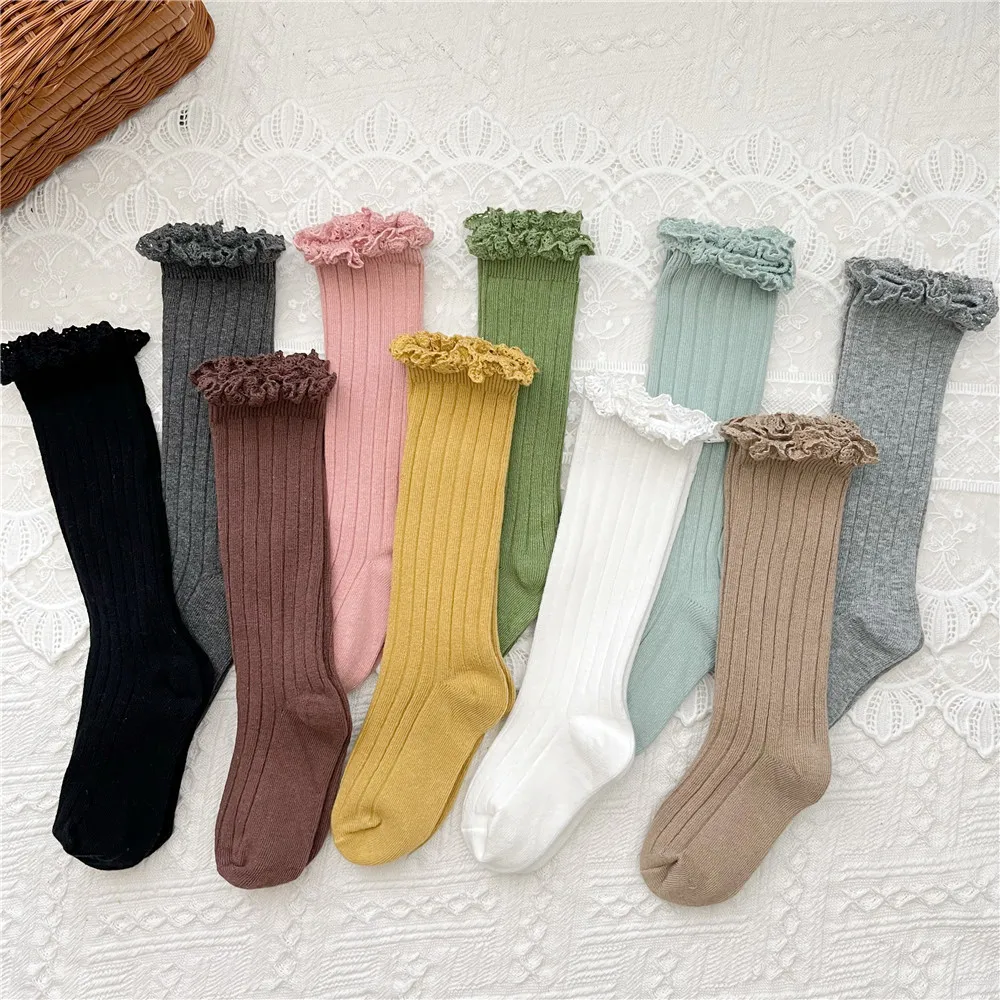 Calcetines escolares de algodón con volantes para niños - cómodos - imagen 4