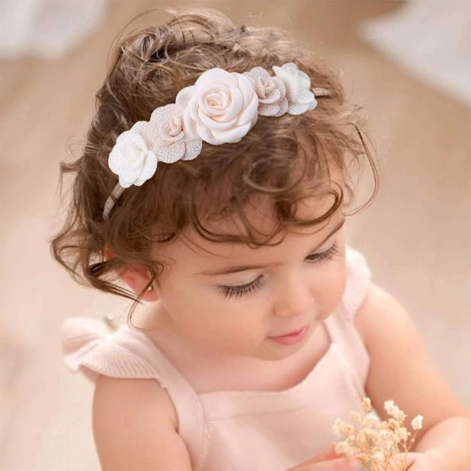 Diademas con flores para niña – Elásticas y suaves - imagen 5