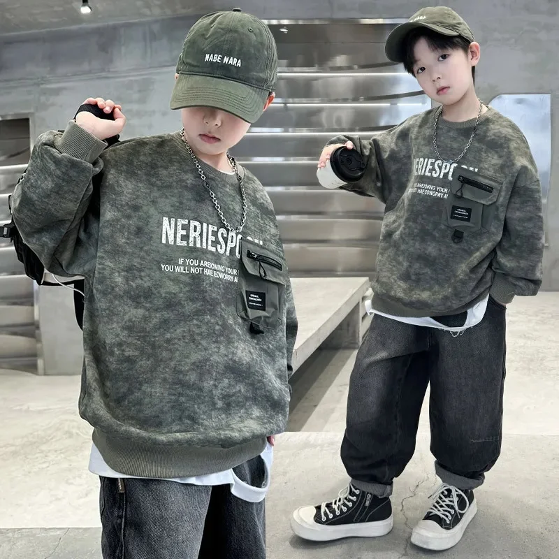 Sudadera de niño de cuello redondo cálida para otoño - imagen 4