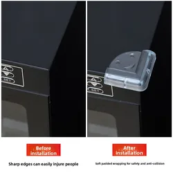 Protector anticolisión de mesa con esquinas de silicona transparente
