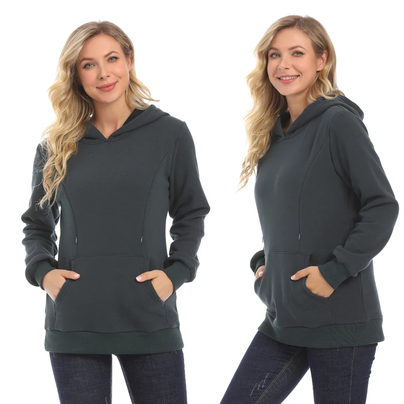 Sudadera de lactancia invernal con cremallera forro polar y apertura - imagen 4