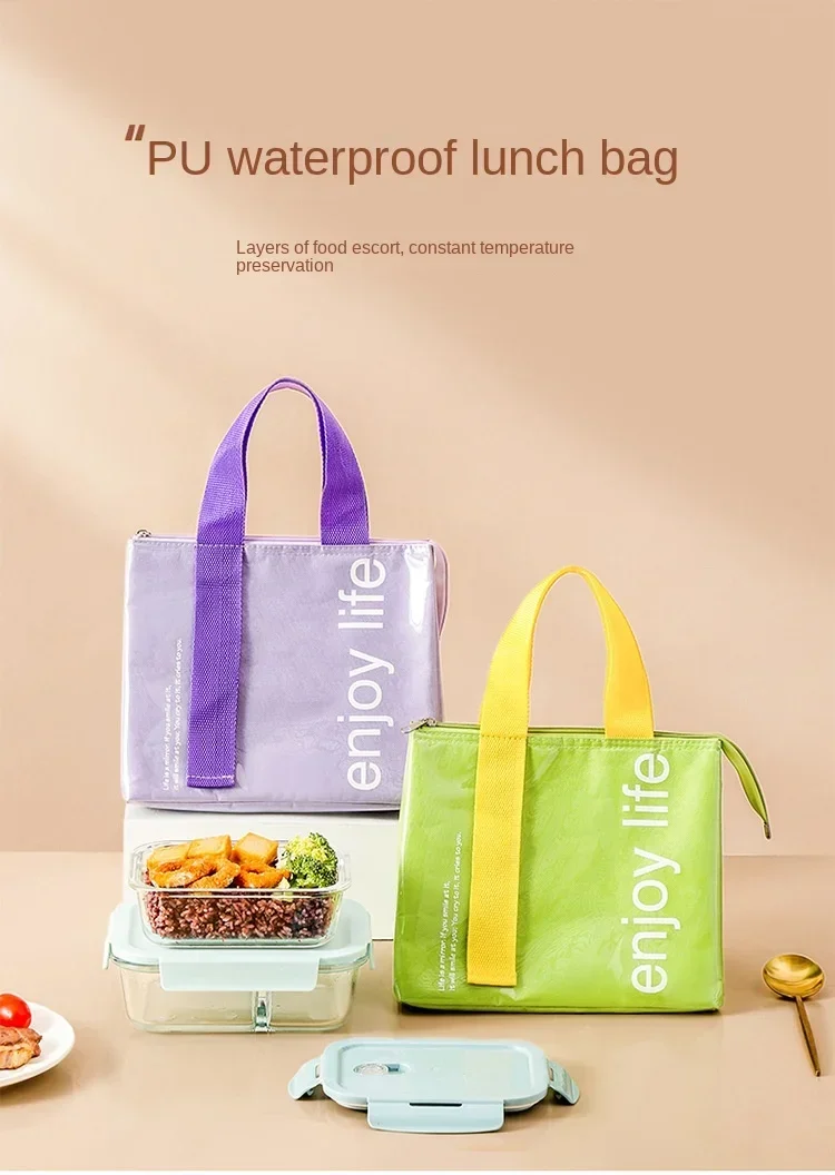 Bolsa de almuerzo impermeable en uso