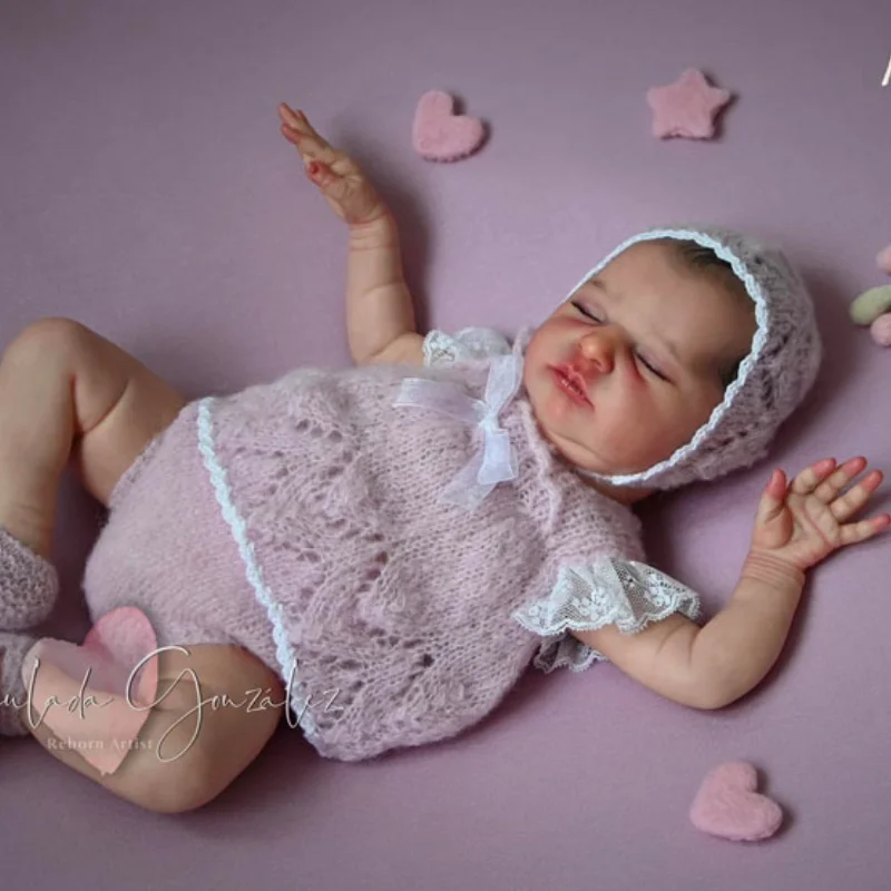 Laura kit muñeco Reborn bebé realista sin pintar cuerpo de tela vinilo - imagen 4
