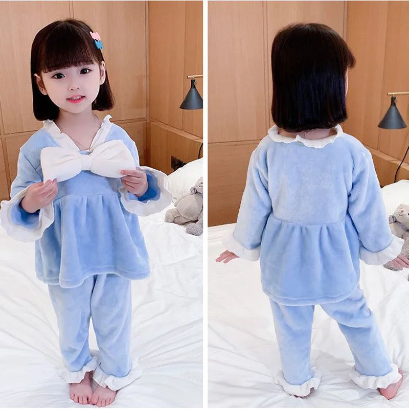 Pijama de franela para bebé invierno – Cuello V y pants - imagen 3