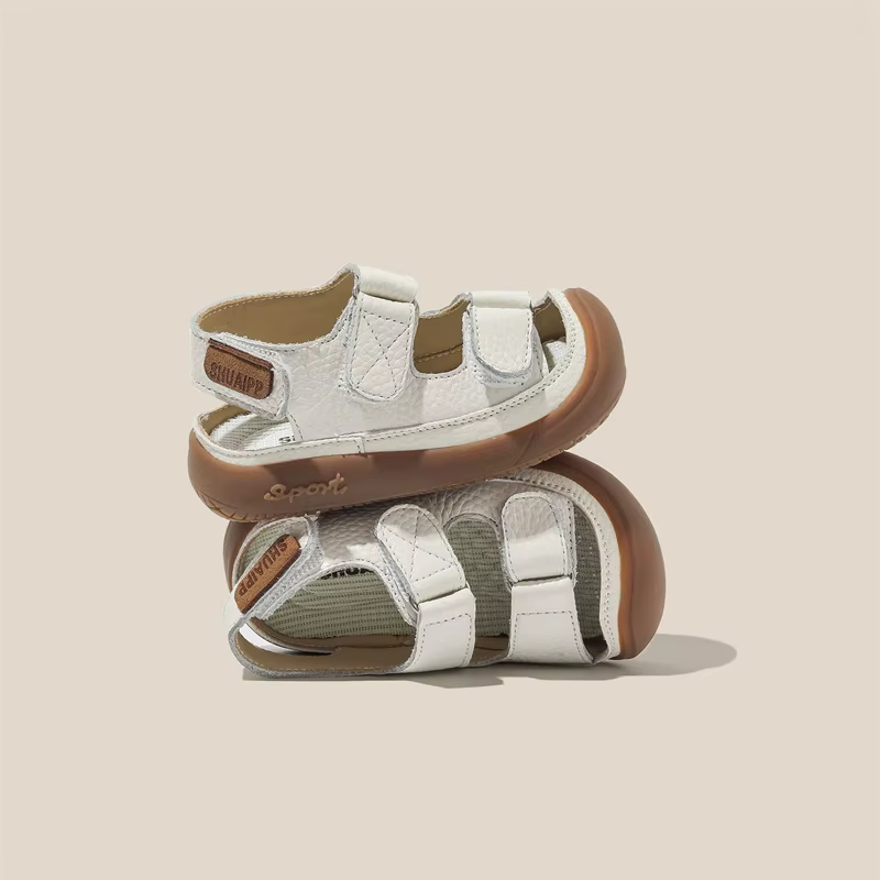 Sandalias de piel para bebé con suela blanda antideslizante - imagen 4