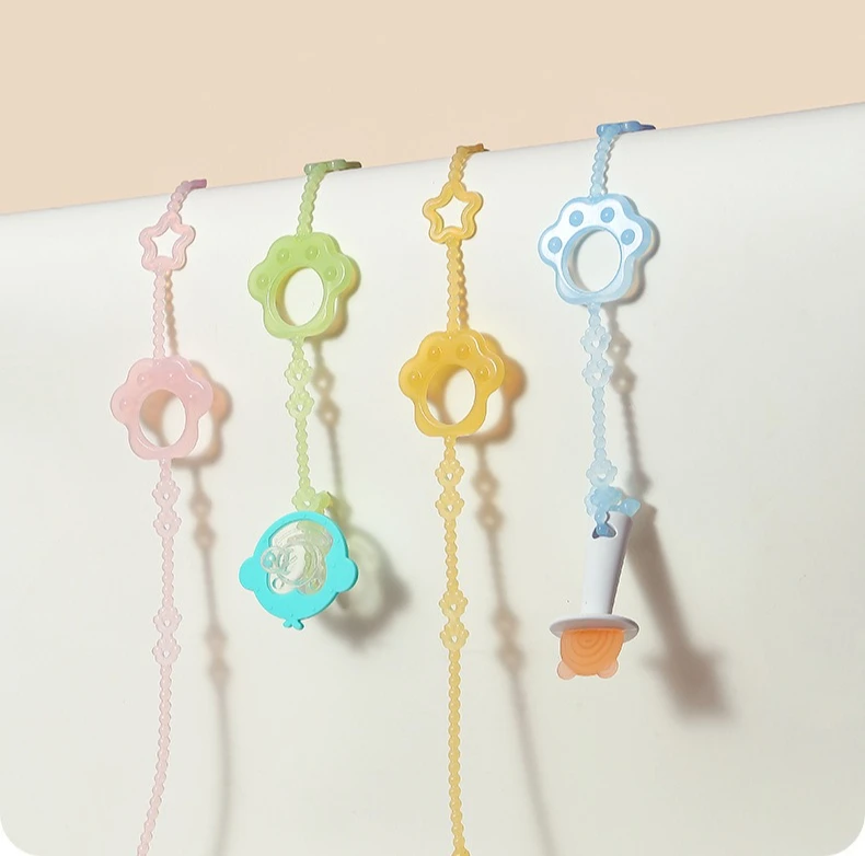 Clips de soporte para chupete de silicona con dibujos