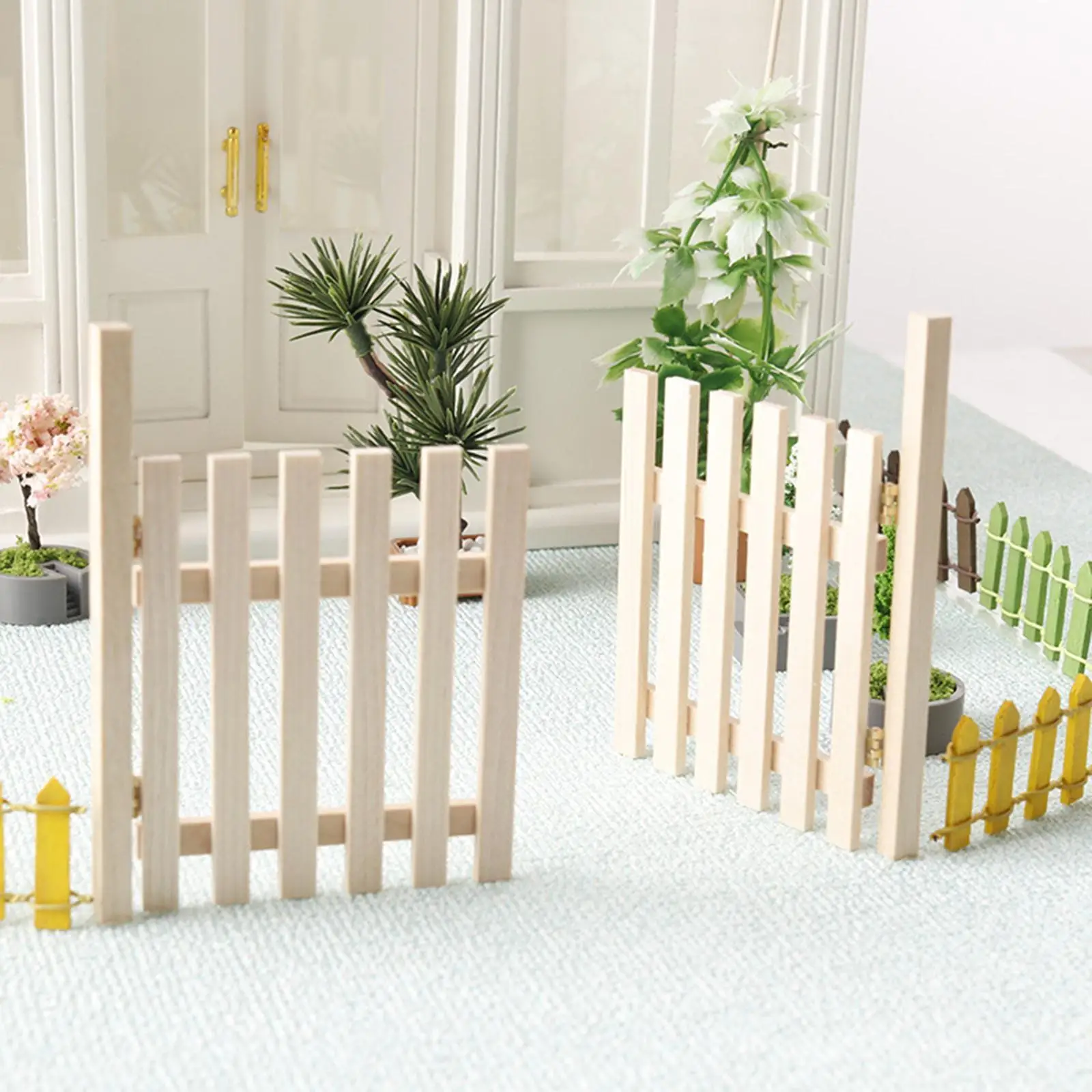 Puerta de jardín para casa de muñecas en miniatura, decoración - imagen 5