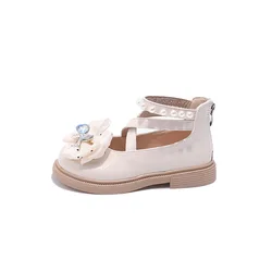 Sandalias de princesa para niños con lazo antideslizantes y cómodas