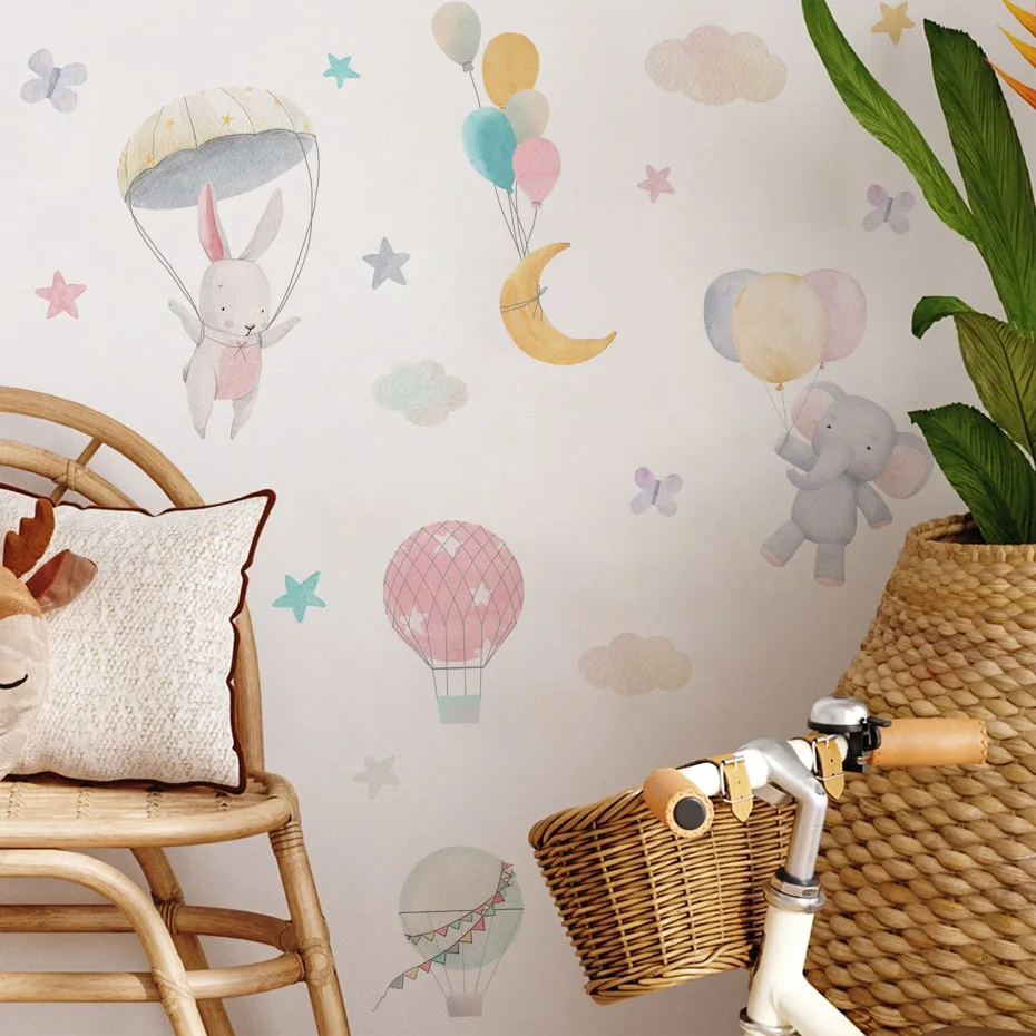 Pegatinas de pared animales para guardería: conejos y elefantes - imagen 4