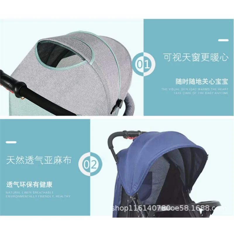 Cochecito de bebé paraguas reclinable y plegable con amortiguación - imagen 3