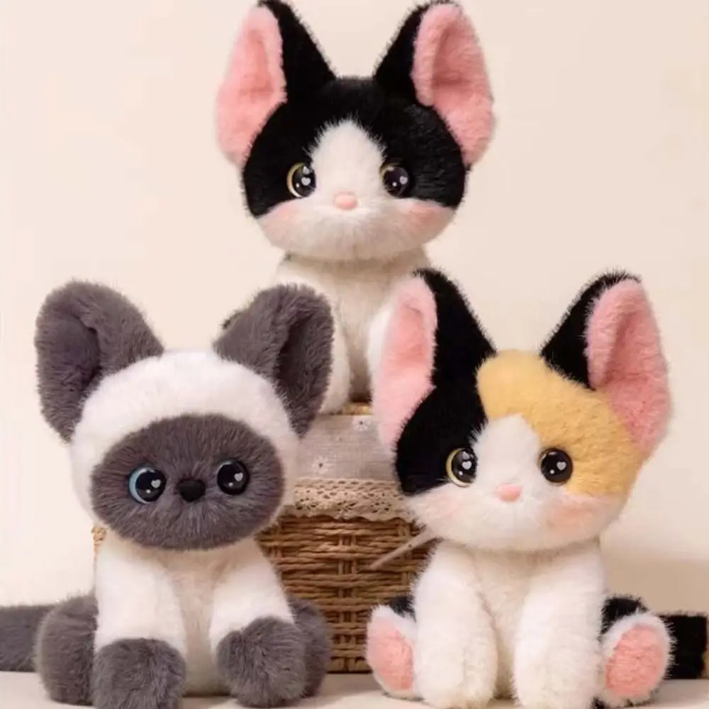 Peluche de gato siamés Devon Rex sentado como adorno de escritorio - imagen 5