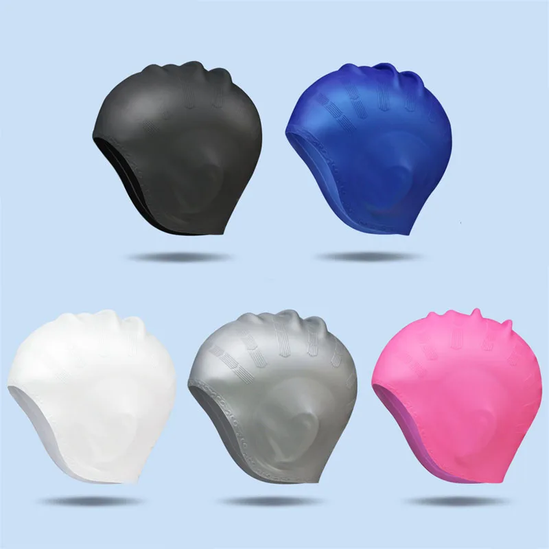 Gorro de silicona para natación con protección auditiva infantil