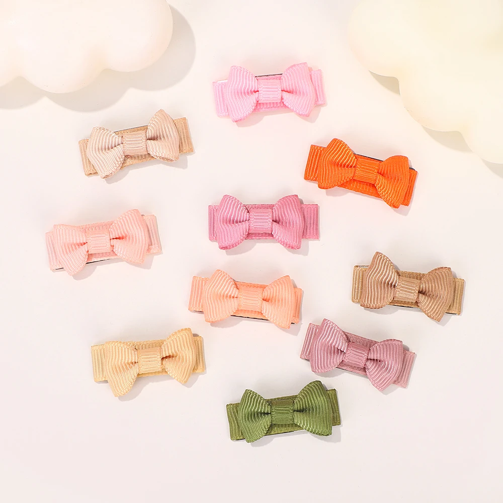 Pinzas para el pelo con lazo mini para niñas – Color liso - imagen 4