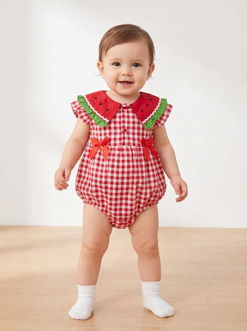 MILANCEL body de verano para bebé con estampado sandía y lazo