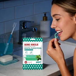 Palillos de hilo dental con menta resistentes para limpieza diaria