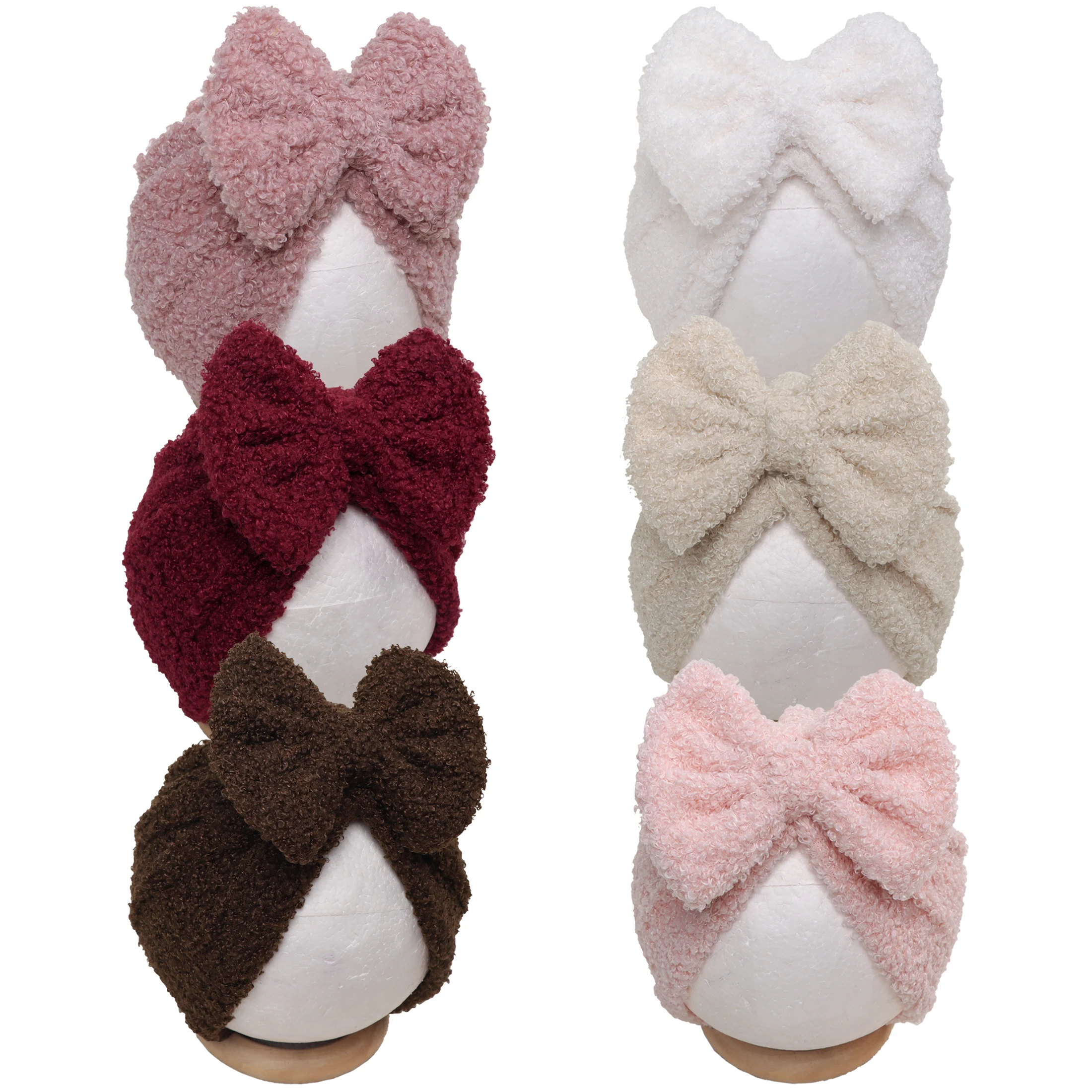 Gorro con lazo de peluche para bebé, accesorio suave y decorativo