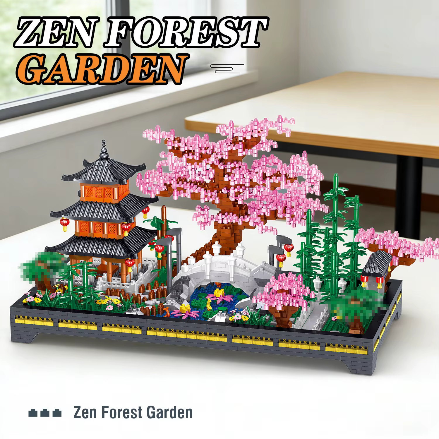 Set de bloques Jardín Zen con estética arquitectónica china