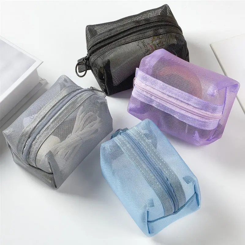 Bolsa de aseo transparente impermeable con cremallera para viaje