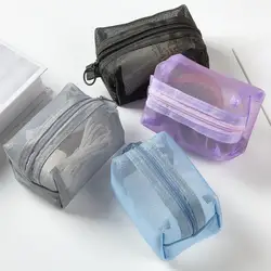 Bolsa de aseo transparente impermeable con cremallera para viaje